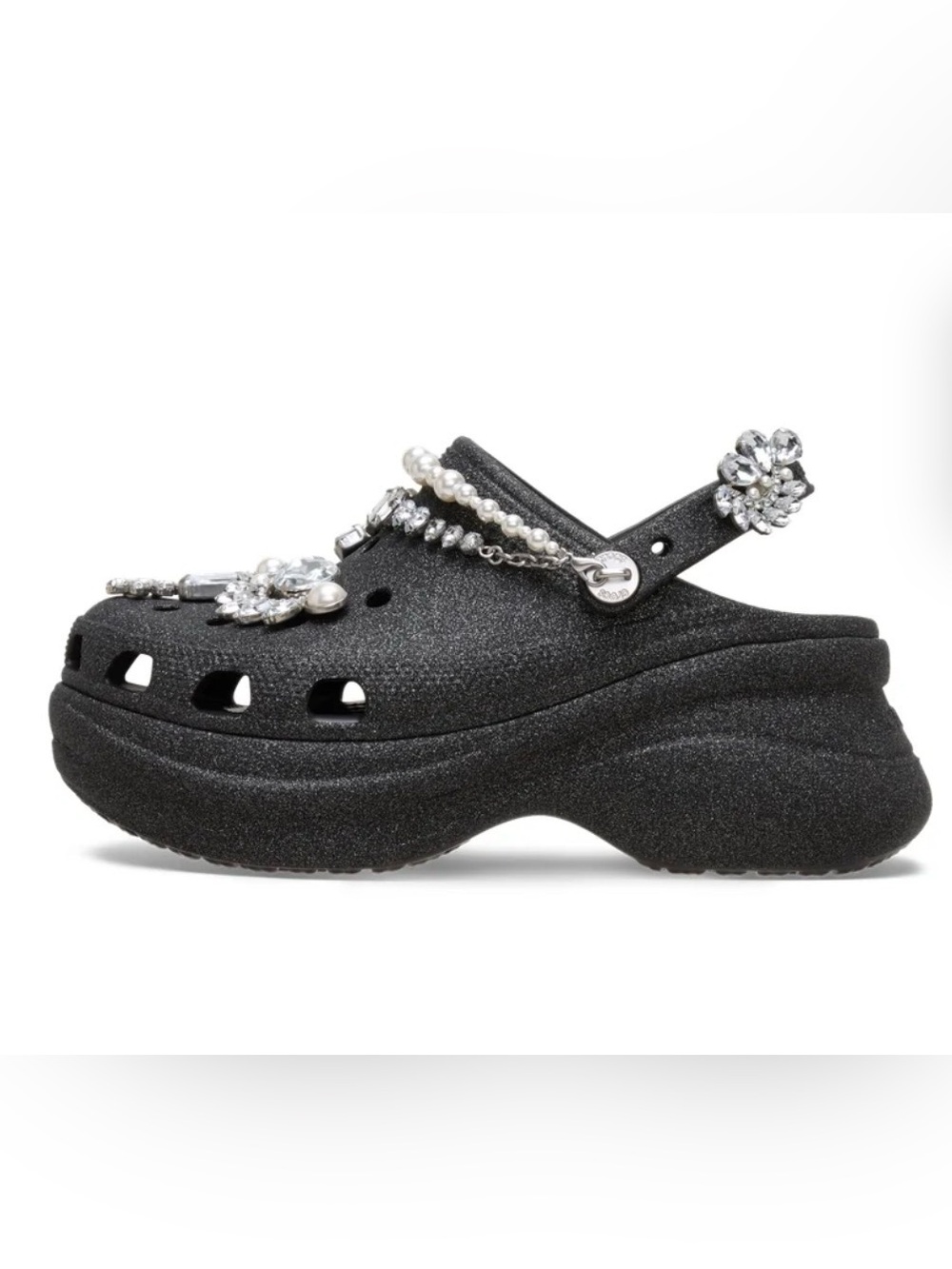 NWOB Women's Crocs Bae Wedding Glitter Platform Clogs - Size 11 - Picture 2 of 14